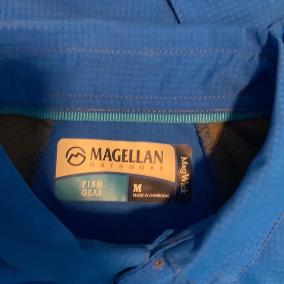 Chemise Magellan Outdoors garçon matériel de pêche rouge manches